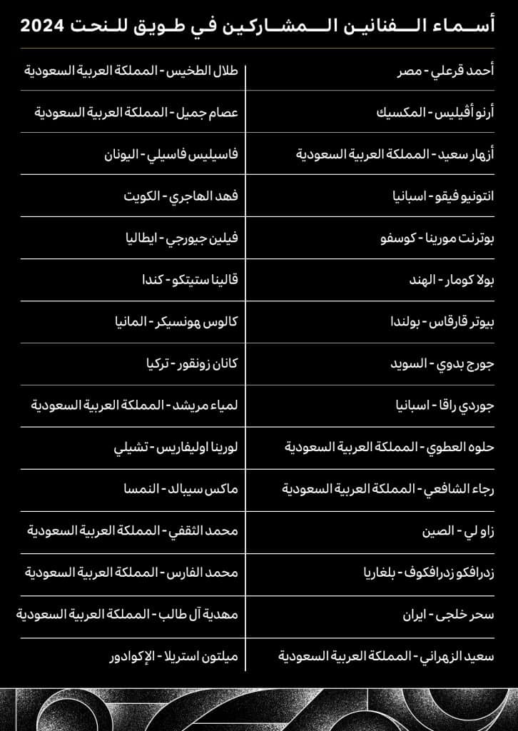 أعلنت الرياض آرت عن أسماء فناني طويق للنحت 2024، تحت عنوان أبعاد متحركة